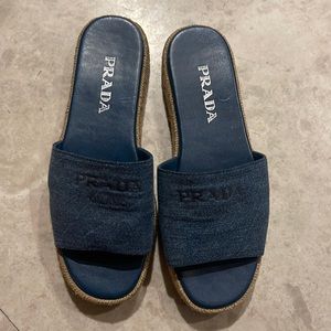 Prada denim sandals
